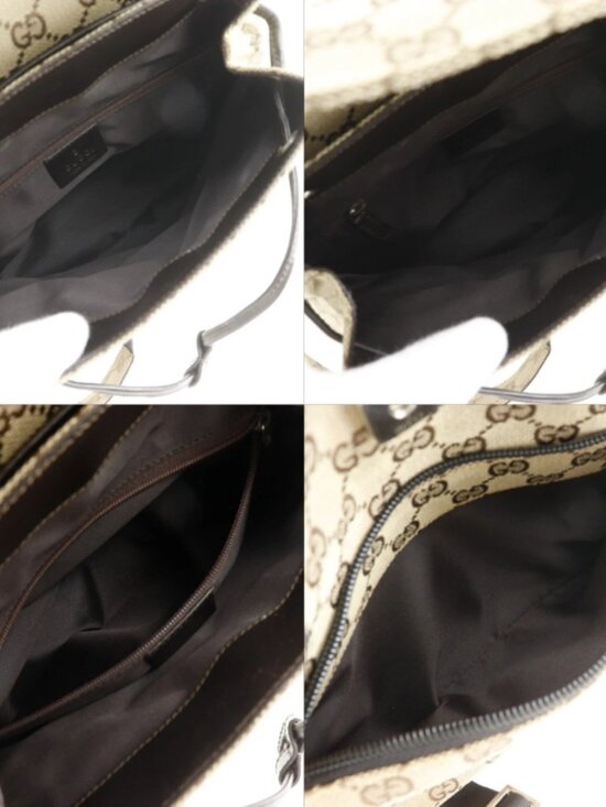 GUCCI Backpack Daypack 003.0242 Brown GG canvas Women